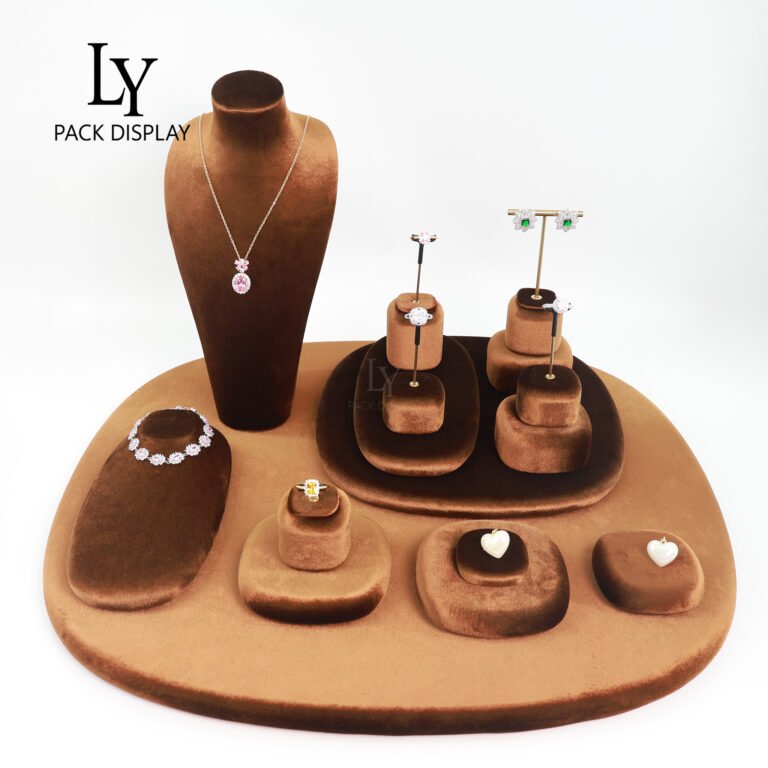 Luxury Velvet Jewelry Display Set – Premium Multi-Style Showcase, Elegant Retail Jewelry Presentation 15 IMG 2523 拷贝