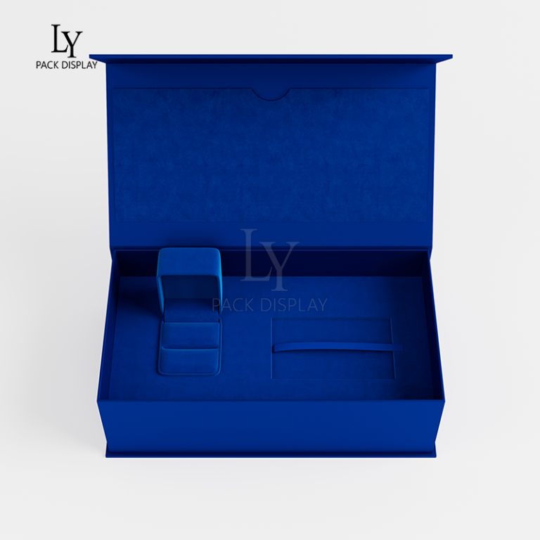 Custom Jewelry Box 3D Rendering – Luxury Blue Jewelry Packaging Design with Personalized Interior and Branding 1 未标题 7 1